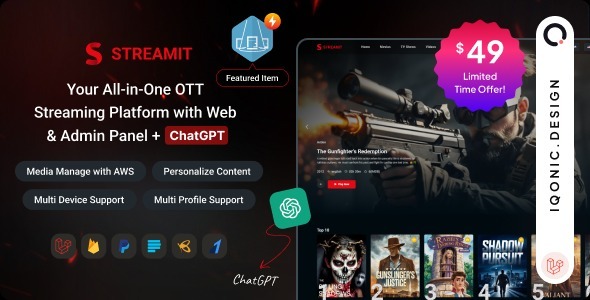 Streamit Laravel – Movie, TV Show, Video Streaming Platform With Laravel with ChatGPT